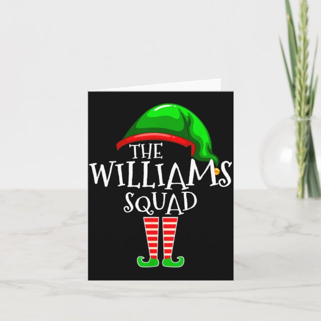 Williams Family Name Squad Matching Group Elf Chri Karte (Vorderseite)