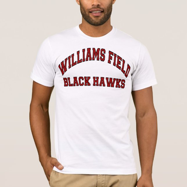 Williams-Feld-Schwarz-Falken T-Shirt (Vorderseite)