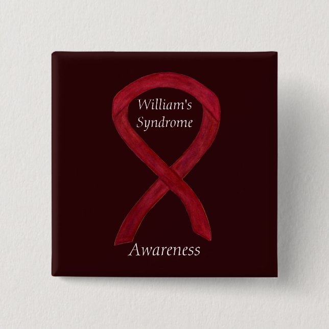 William's Syndrome Custom Awareness Ribbon Buttone Button (Vorderseite)