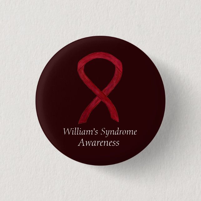William's Syndrome Custom Awareness Ribbon Buttone Button (Vorderseite)