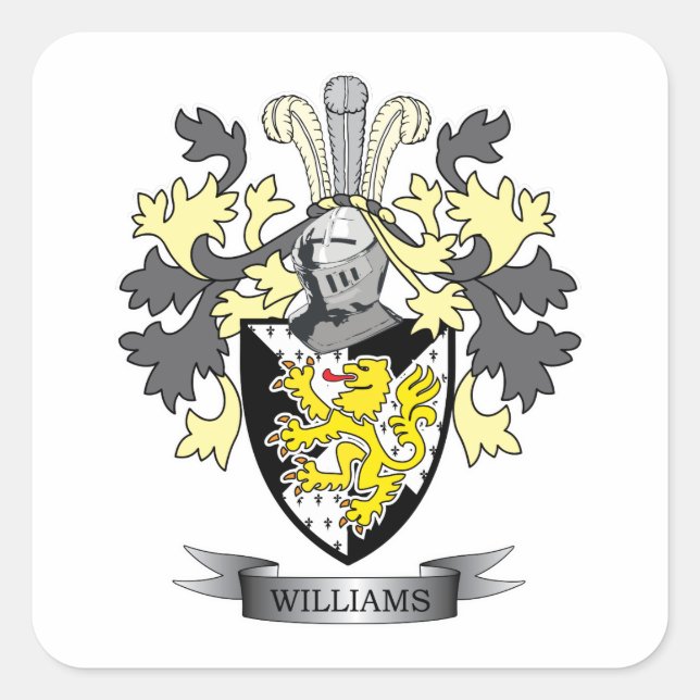 Williams-Wappen Quadratischer Aufkleber (Vorderseite)