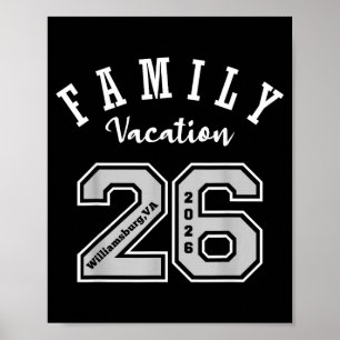 Williamsburg 2026 Familienurlaub-Trikot 26 Urlaub Poster