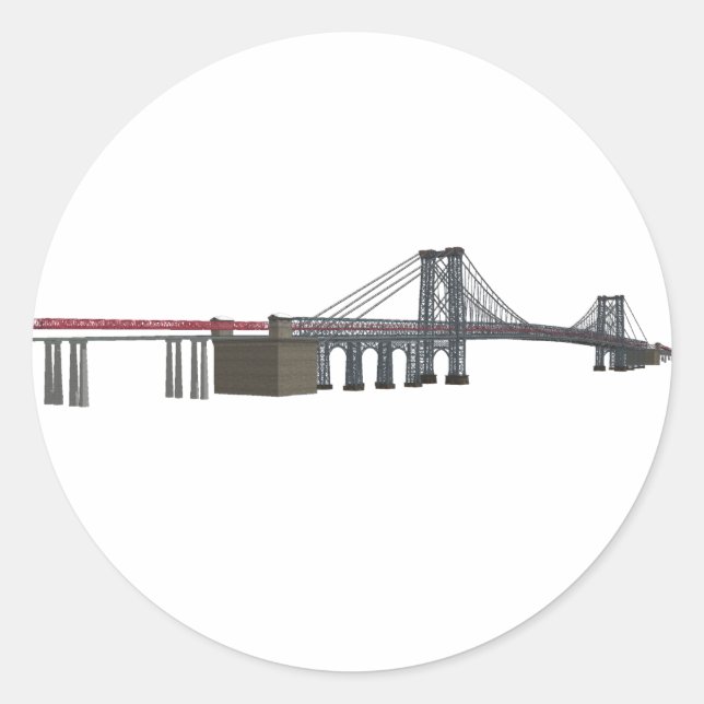 Williamsburg Bridge: 3D-Modell: Runder Aufkleber (Vorderseite)