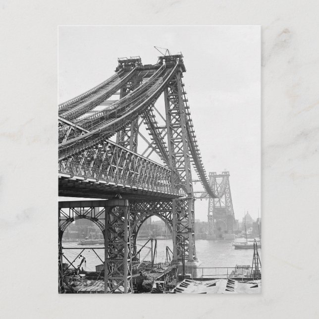 Williamsburg Bridge Construction, 1901 Postkarte (Vorderseite)