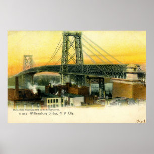 Williamsburg Bridge, New York City, 1905 Vintag Poster