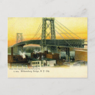 Williamsburg Bridge, New York City, 1905 Vintag Postkarte