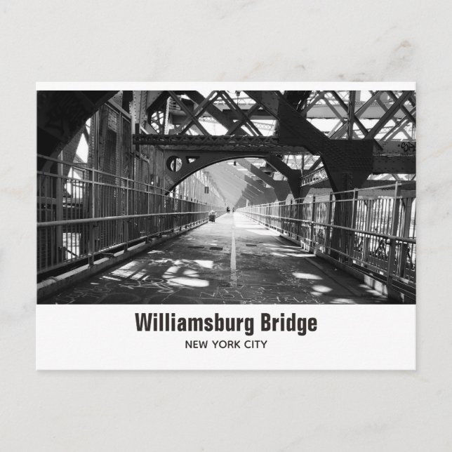 Williamsburg Bridge New York City Black and White Postkarte (Vorderseite)