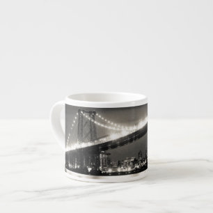 Williamsburg-Brücke in New York City nachts Espressotasse