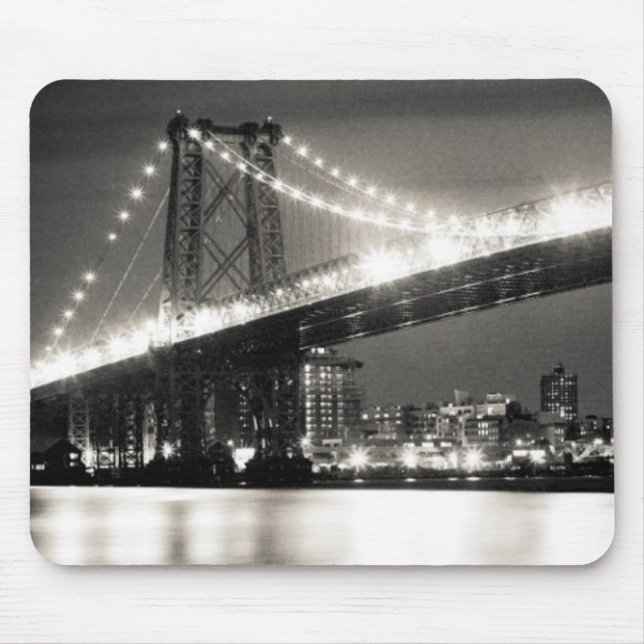 Williamsburg-Brücke in New York City nachts Mousepad (Vorne)