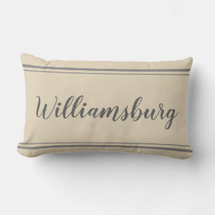 Williamsburg Gray and Beige Stripe Pillow Lendenkissen
