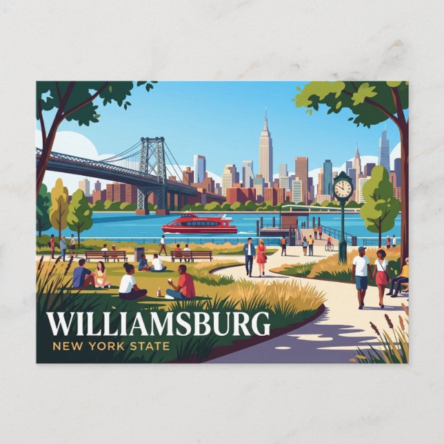 Williamsburg New York State Postkarte (Vorderseite)