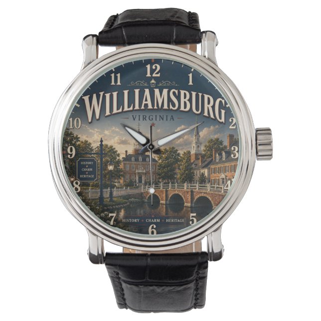 Williamsburg Virginia Armbanduhr (Vorderseite)