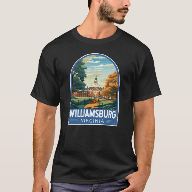 Williamsburg Virginia Reisen Kunst Vintag T-Shirt (Vorderseite)