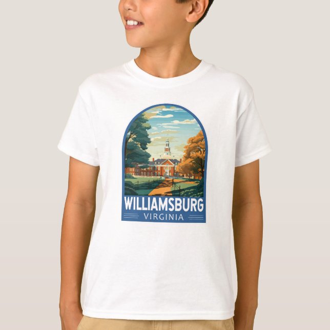 Williamsburg Virginia Reisen Kunst Vintag T-Shirt (Vorderseite)