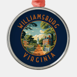Williamsburg Virginia Retro Distressed Circle Ornament Aus Metall