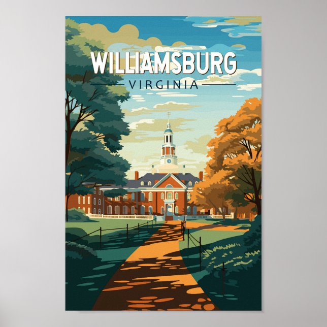 Williamsburg Virginia Travel Art Vintage Poster (Vorne)