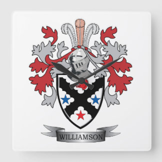 Williamson Familienwappen Coat of Arms Quadratische Wanduhr