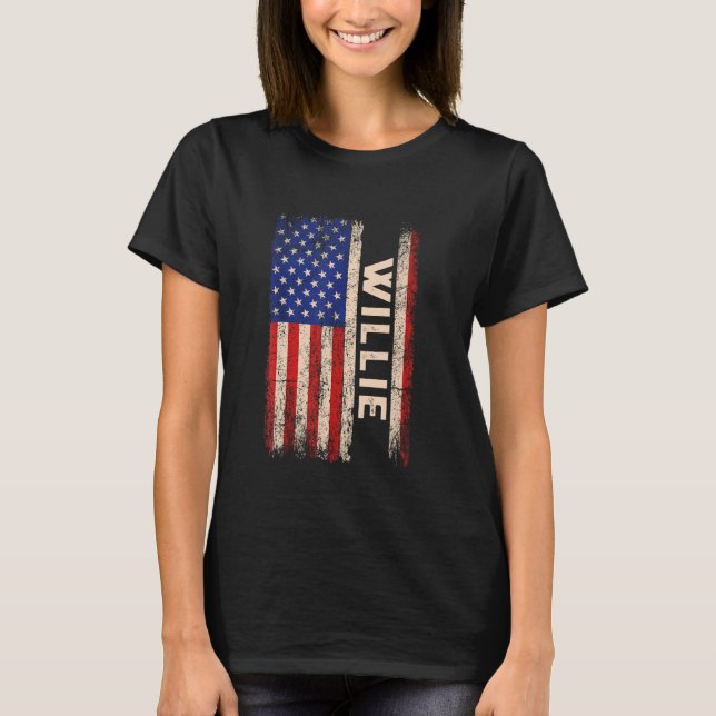 Willie First Name Shirt Willie Name American Flag (Vorderseite)