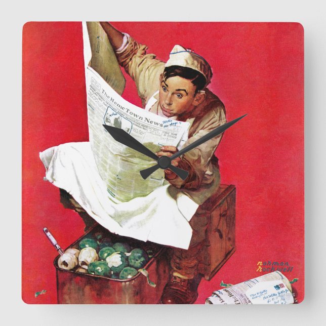 Willie Gillis auf K.P. Quadratische Wanduhr (Vorderseite)