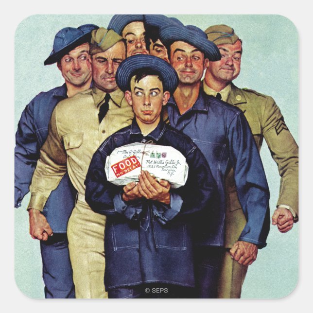 Willie Gillis' Package von Zuhause Quadratischer Aufkleber (Vorderseite)