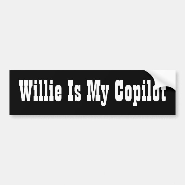 Willie ist mein Kopilot Autoaufkleber (Vorne)