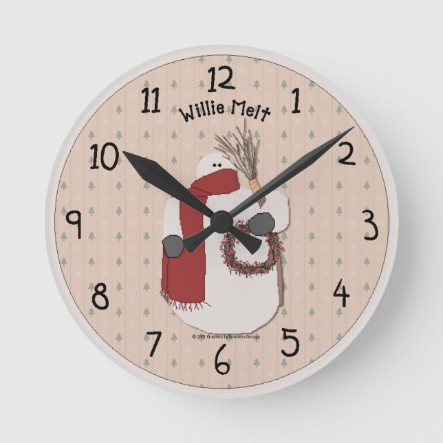 Willie Melt Country Wall Clock Runde Wanduhr (Vorderseite)