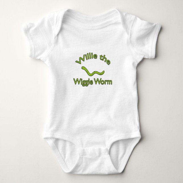 Willie the Wiggle Worm Baby One Piece Baby Strampler (Vorderseite)