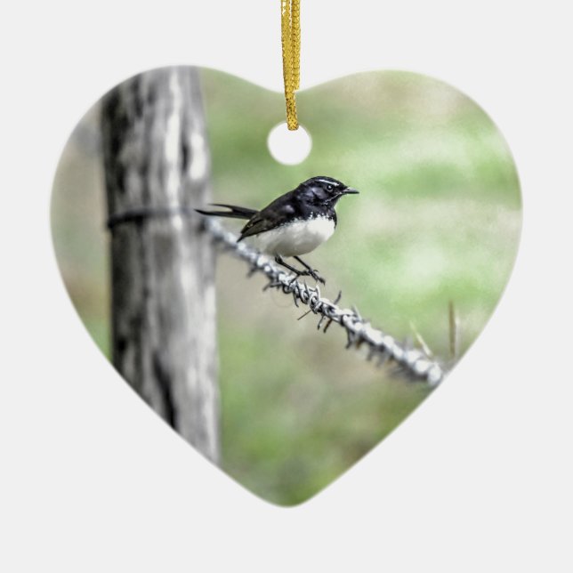 WILLIEWAGTAIL QUEENSLAND AUSTRALIEN KERAMIKORNAMENT (Vorne)