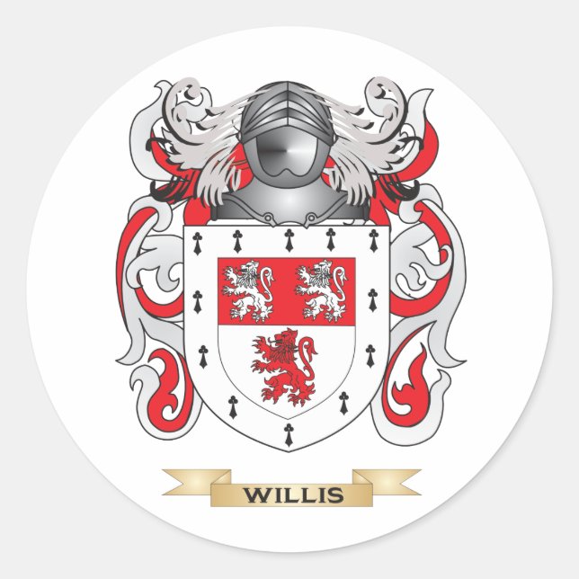 Willis-Familienwappen (Wappen-Coat) Runder Aufkleber (Vorderseite)