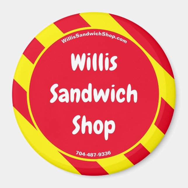 Willis Sandwich Shop Red/Yellow Magnet (Vorne)