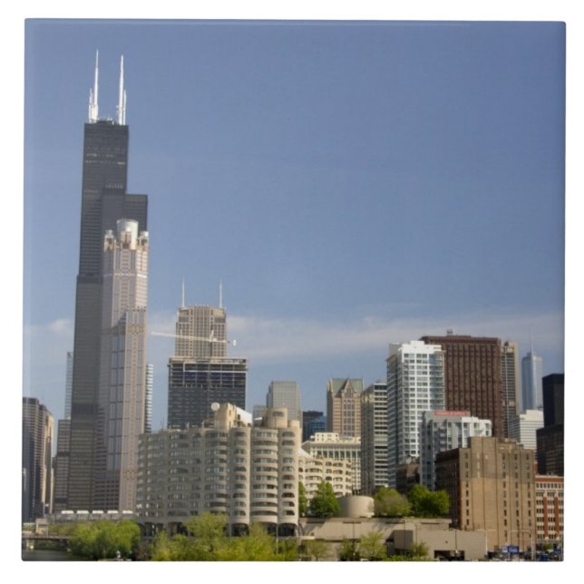 Willis Tower, früher bekannt als der Sears Tower Fliese (Vorderseite)