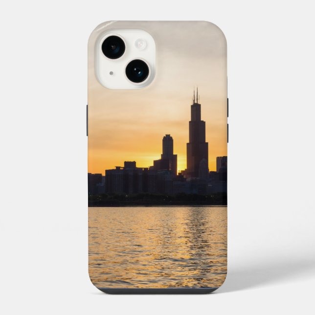 Willis Tower Sunset Silhouette iPhone Hülle (Rückseite)