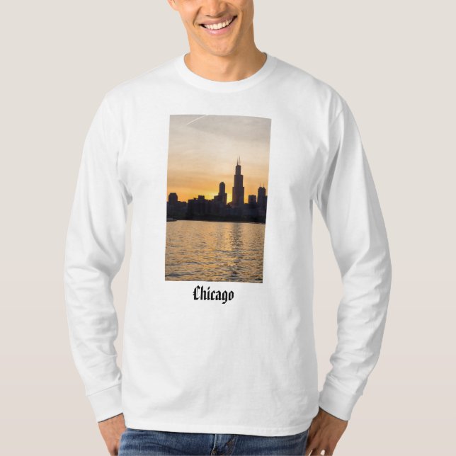 Willis Tower Sunset Silhouette T-Shirt (Vorderseite)