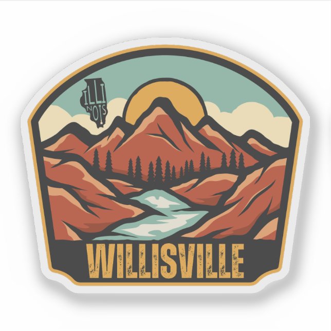 Willisville, Illinois Aufkleber (Vorderseite)
