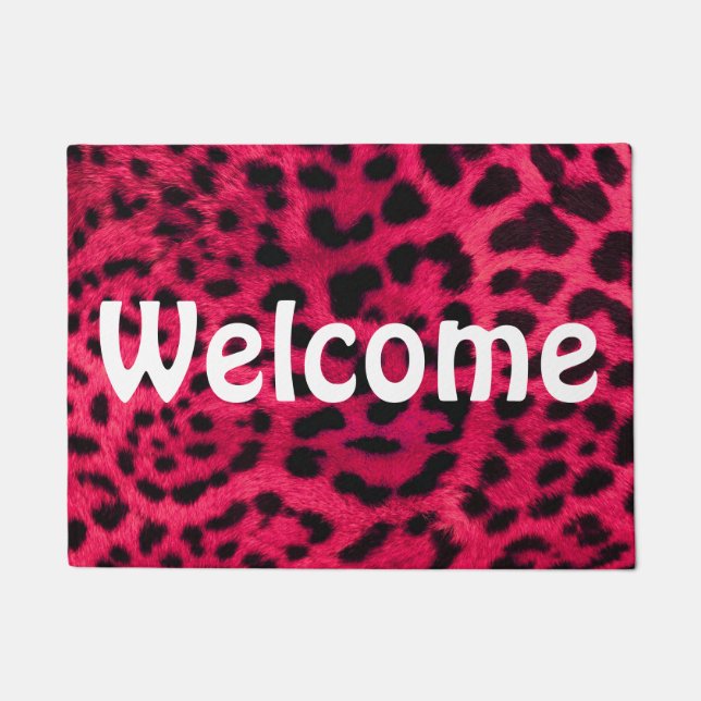 Willkommen 18" x 24" Tür Mat/Gepard Print Fußmatte (Vorderseite)