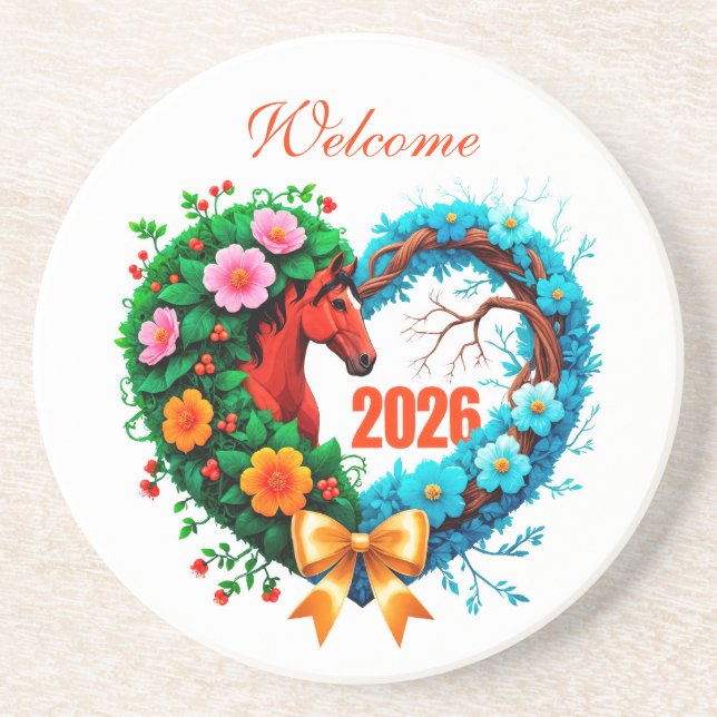 Willkommen 2026 getränkeuntersetzer (Vorne)