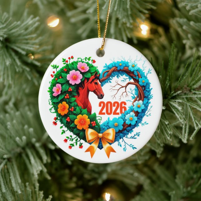 Willkommen 2026 keramik ornament (Baum)