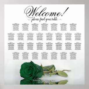 Willkommen! 30-Tisch Smaragdgrün Rose Sitzordnung Poster