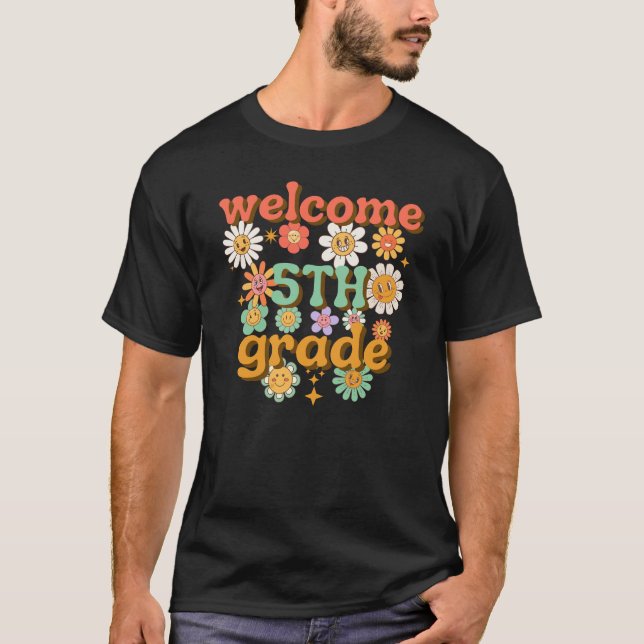 WILLKOMMEN 5. KLASSE, ERSTER SCHULTAG ZURÜCK IN DI T-Shirt (Vorderseite)