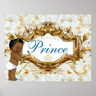 Willkommen African Prince Royal Baby Shower Poster