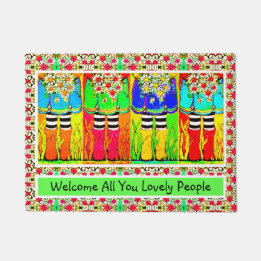 Willkommen Alles, was Sie lieben Leute Boots und D Fußmatte