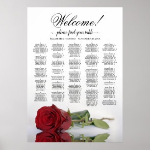 Willkommen! Alphabetische rote Rose Poster