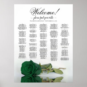 Willkommen! Alphabetische Sitzordnung Emerald Rose Poster