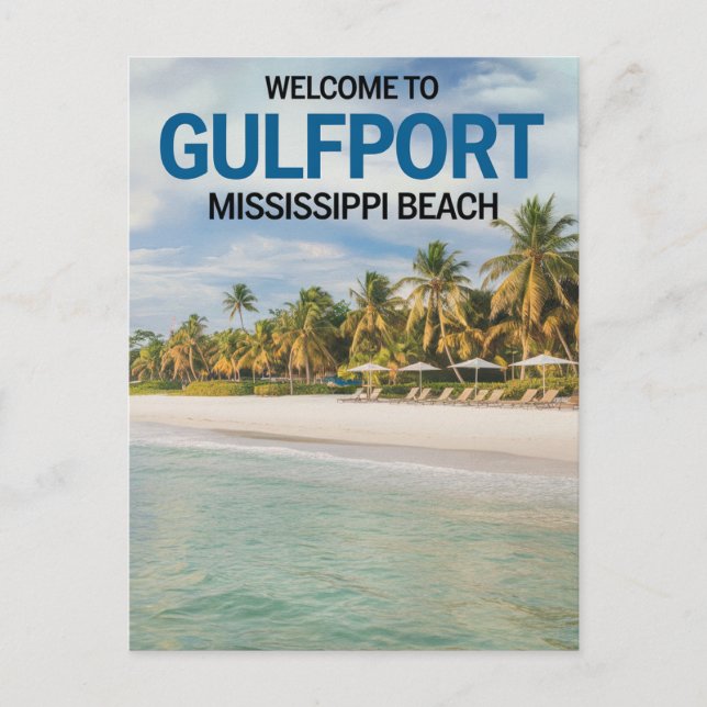 Willkommen am Golf von Mississippi Beach Postkarte (Vorderseite)