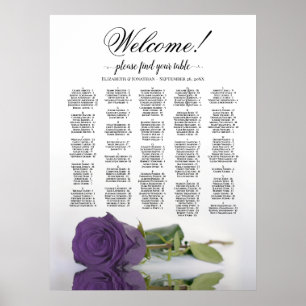 Willkommen! Amethyst-Rosen-Alphabet-Sitzplan Poster