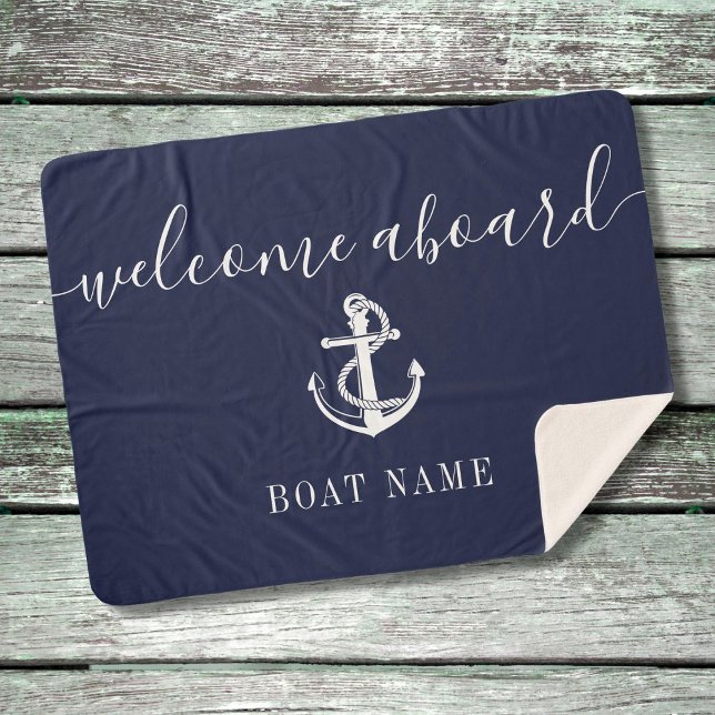 Willkommen an Bord der Nautical Anchor Name Navy B Sherpadecke (Von Creator hochgeladen)