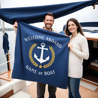 Willkommen an Bord des Bootes Name Anchor Gold Lau Fleecedecke