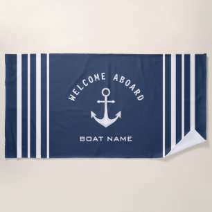 Willkommen an Bord des Bootes Name Anchor Marine B Strandtuch