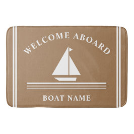 Willkommen an Bord des Nautical Boat Khaki Name Badematte