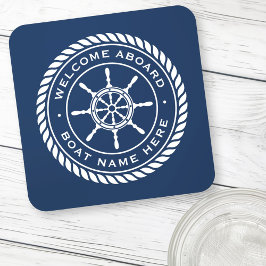 Willkommen an Bord des Schiffs Name des Schiffes Getränkeuntersetzer